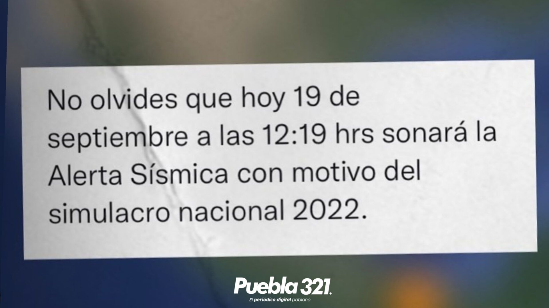 Hoy se llevará a cabo el simulacro nacional del 19 de Septiembre ...