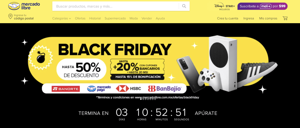 Mercado Libre ofertas del BlackFriday