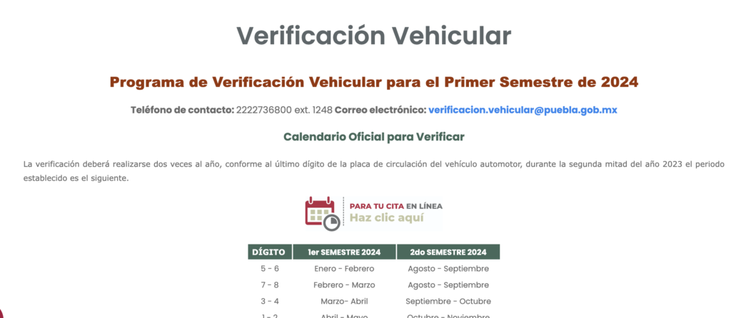 Verificación Vehicular Puebla