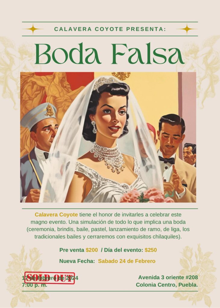¡Celebra sin compromisos una "Boda Falsa" en Calavera Coyote!; llena de diversión y tradición