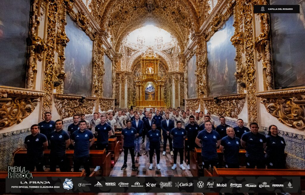  Torneo Clausura 2024: Club Puebla inmortaliza su foto Oficial en la majestuosa Capilla del Rosario 
