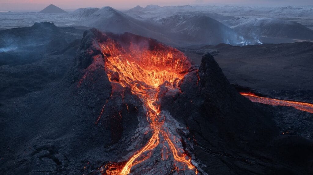 Espectacular erupción volcánica en Islandia; es la quinta desde Diciembre