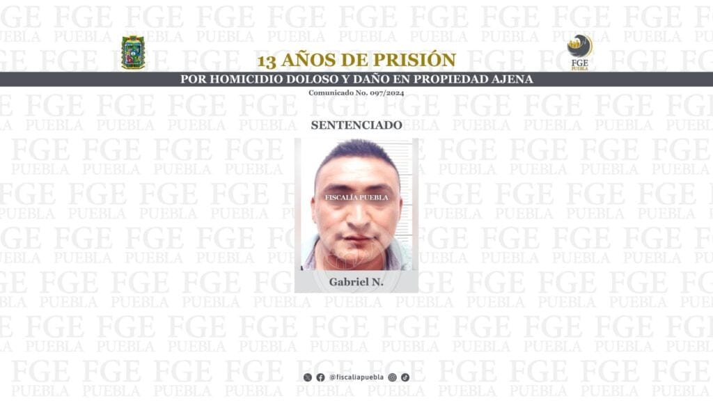 13 años de prisión por homicidio doloso y daño en propiedad ajena