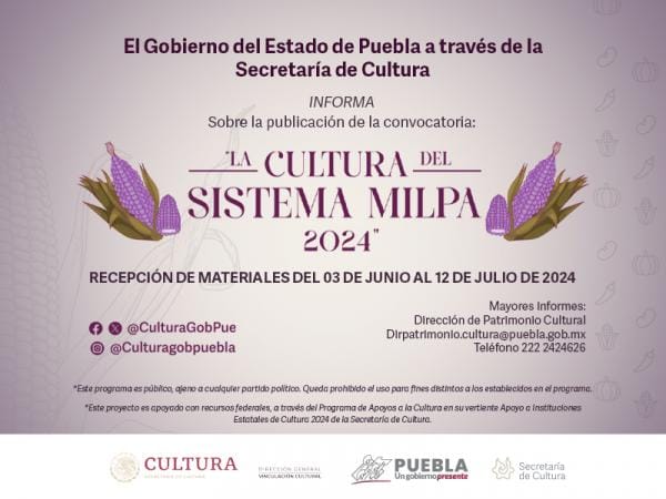 Emite gobierno de Puebla convocatoria “La Cultura del Sistema Milpa”