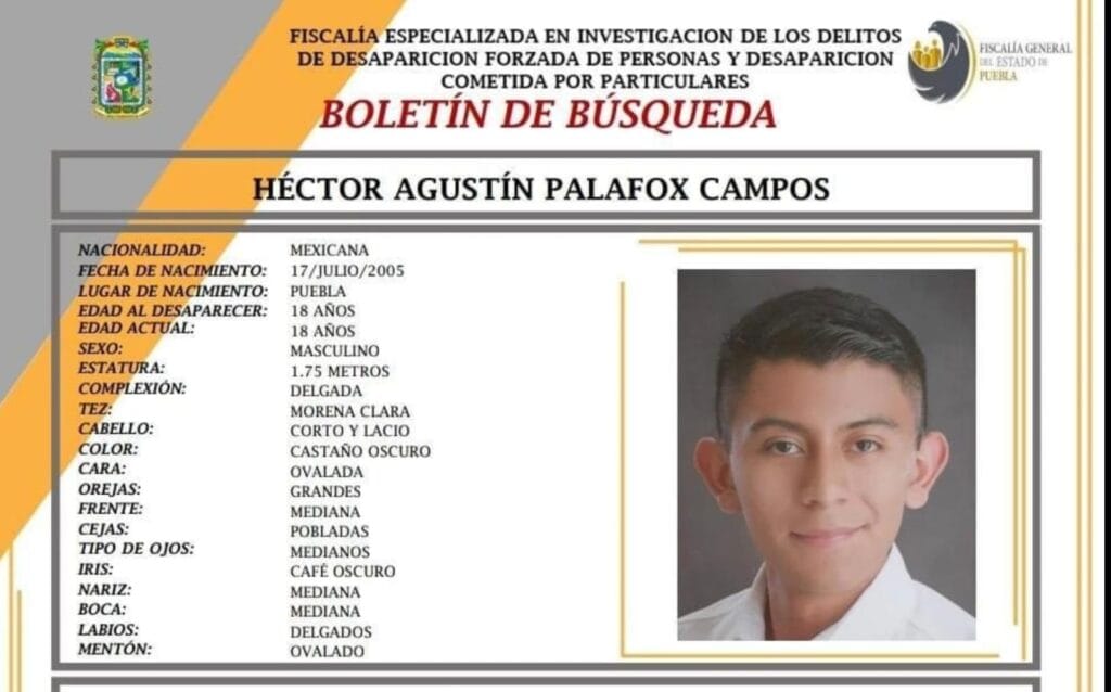 Solicitan ayuda para localizar a Héctor Agustín Palafox Campos, desaparecido en Puebla