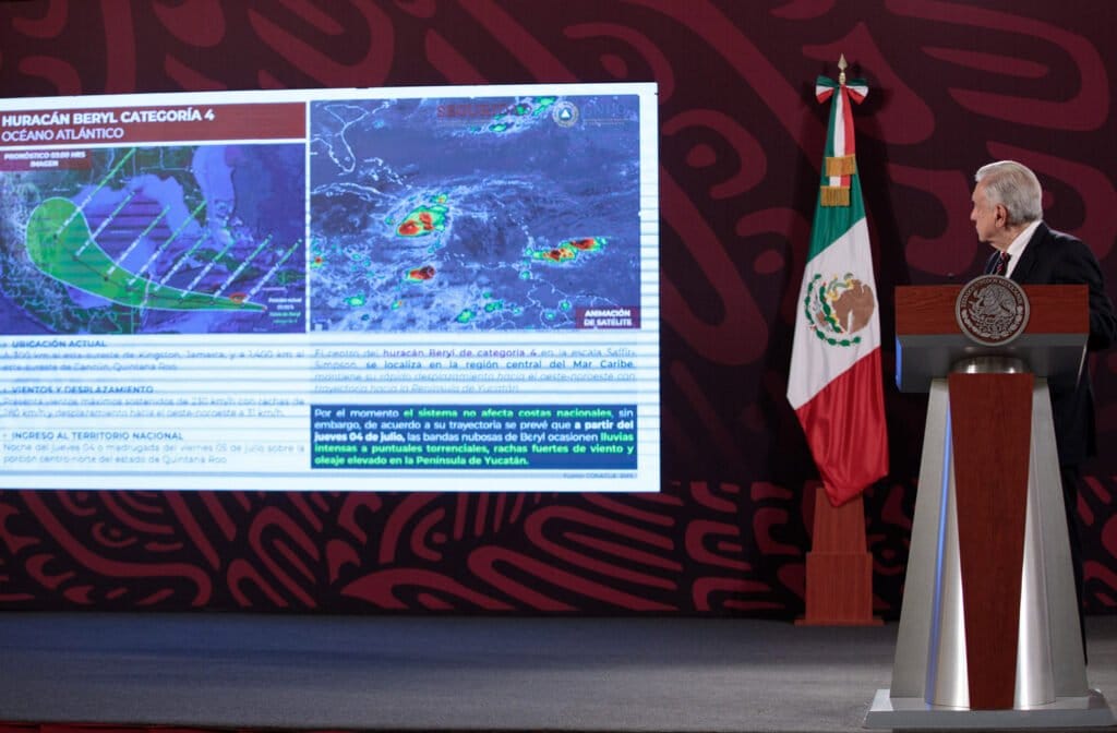 Gobierno de México despliega dispositivo de prevención en Quintana Roo por huracán Beryl