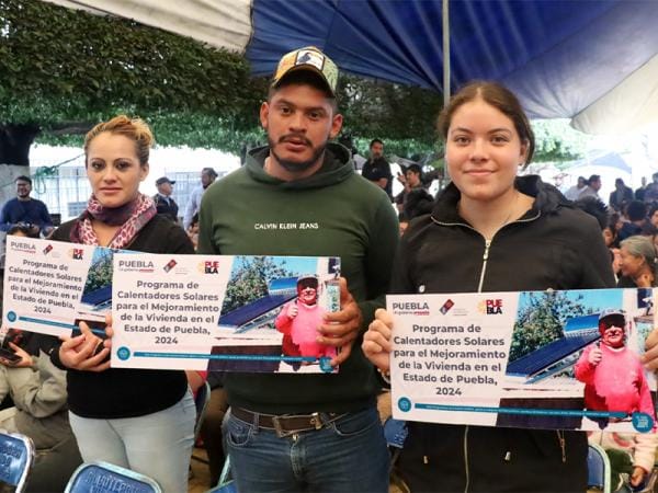 Con calentadores solares, gobierno estatal contribuye en bienestar de familias
