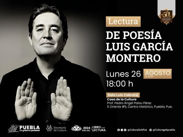 Realizará Cultura lectura de poesía con el escritor Luis García Montero