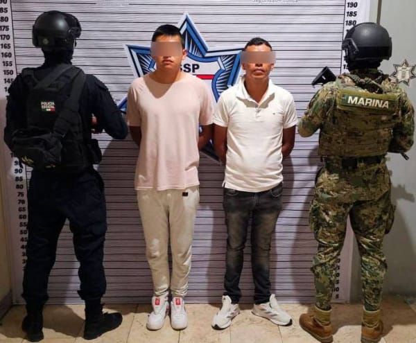 Detienen SSP y SEMAR a tres hombres relacionados con robos a Oxxo