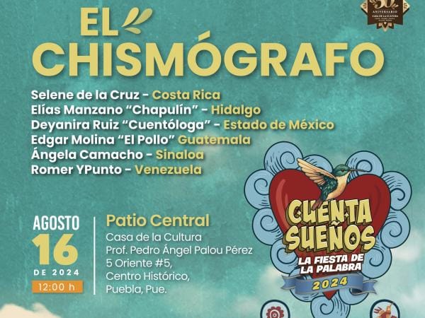 Iniciará en Puebla Festival “Cuenta Sueños. La Fiesta de la Palabra”: Cultura