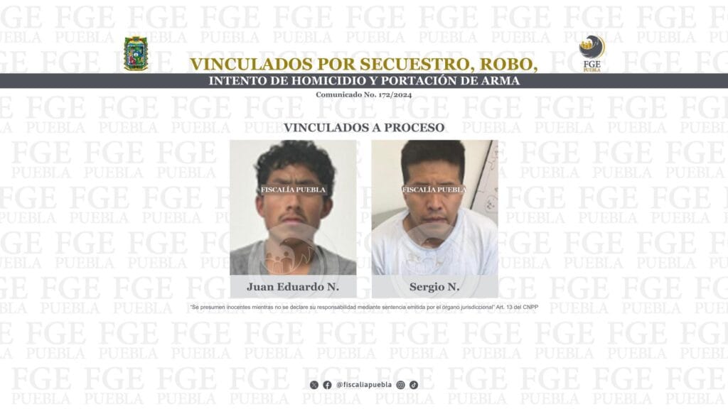 Vinculados por secuestro, robo, intento de homicidio y portación de arma