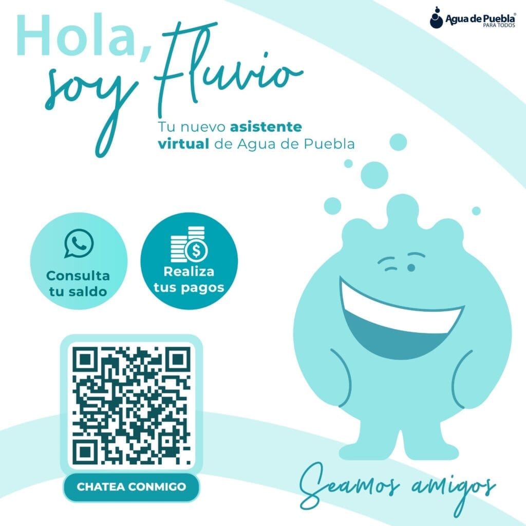 Agua de Puebla lanza su nuevo asistente virtual de atención a clientes: “Fluvio” el chatbot para consulta de saldo y pago en línea