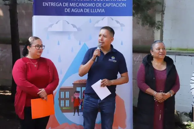 Instalan sistema de captación pluvial en secundaria de San Andrés Cholula