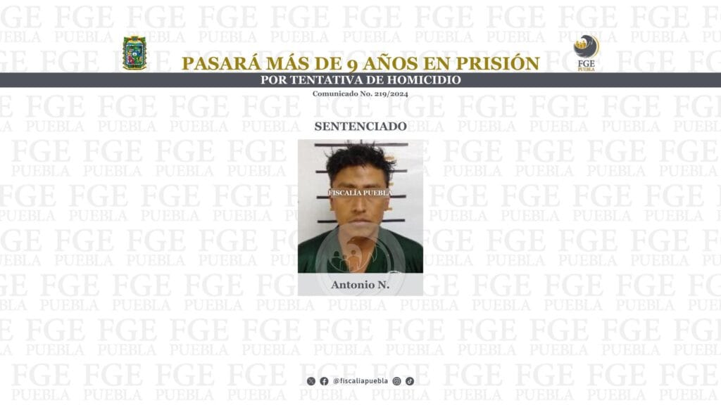 Por intento de homicidio de un agente investigador, 9 años de prisión.