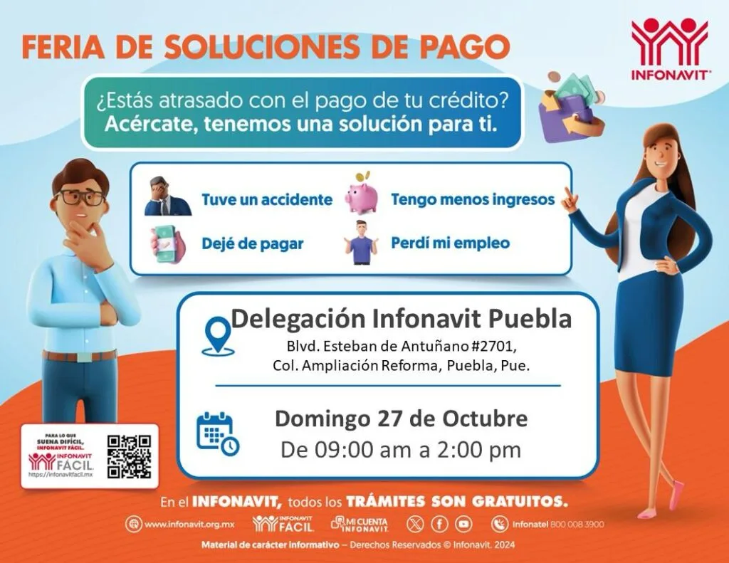 Infonavit realizará Jornada Dominical en su Centro de Servicio en Puebla