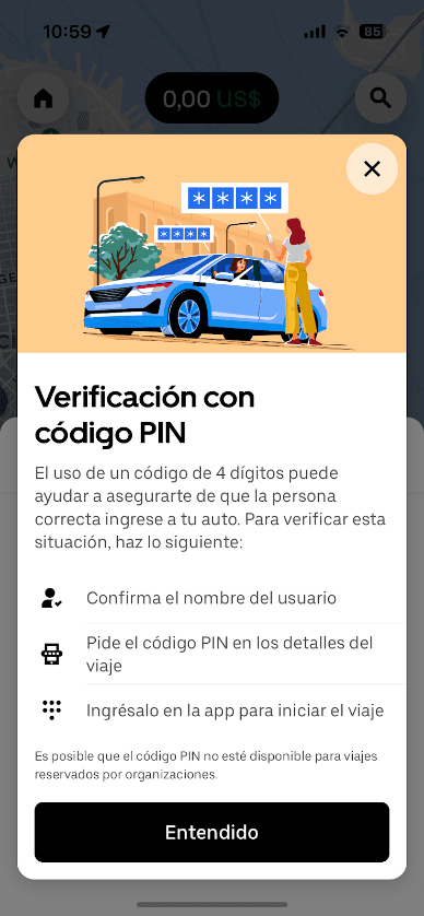 Uber amplía función Código PIN para socios conductores en Puebla