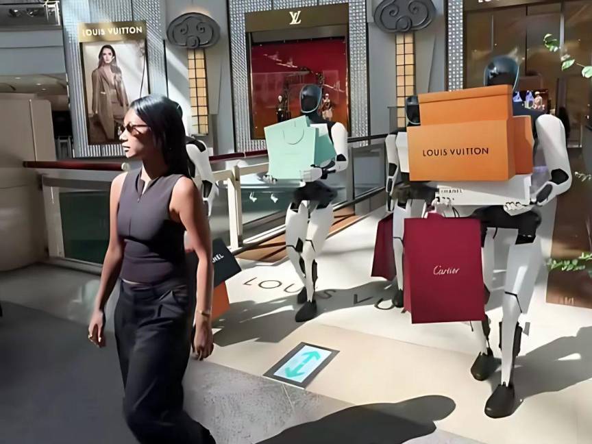 ¿Realidad o ficción? Mujer de compras acompañada de robots Optimus de Tesla sorprende en redes sociales