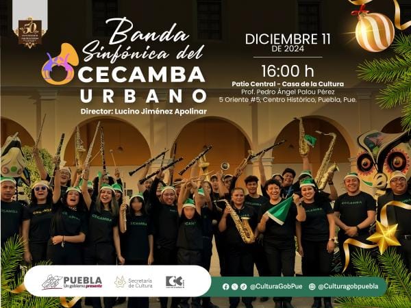 Con concierto navideño, Cultura concluye actividades de Banda Sinfónica CECAMBA-URBANO
