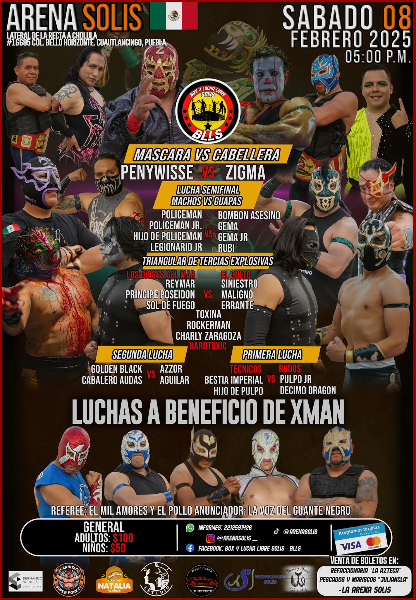 Función a beneficio de X-Man en la Arena Solís de Puebla