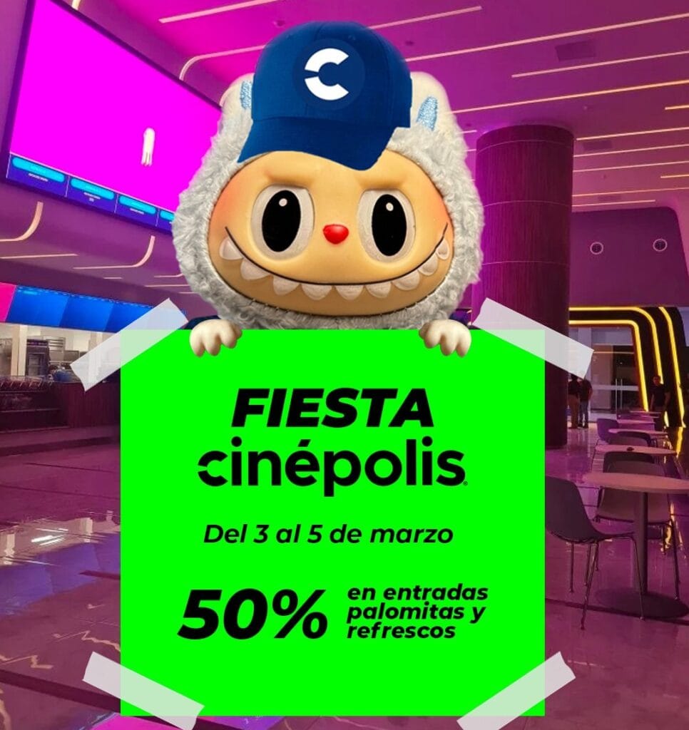 ¡La Fiesta Cinépolis 2025 ya está aquí! Del 3 al 5 de marzo disfruta de un 50% de descuento en entradas, palomitas y refrescos