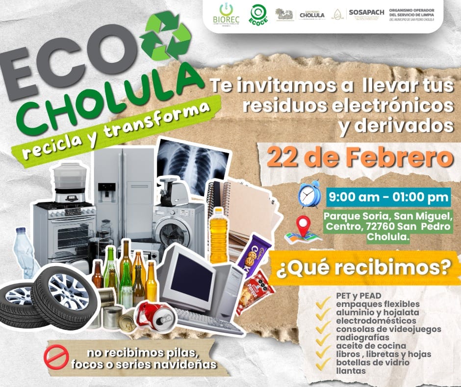 SOSAPACH se une a la jornada ecocholula para promover el reciclaje y la conservación del agua