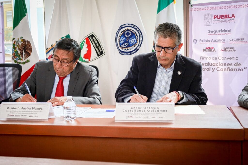 Policía Auxiliar signa convenio de colaboración para evaluaciones de control y confianza