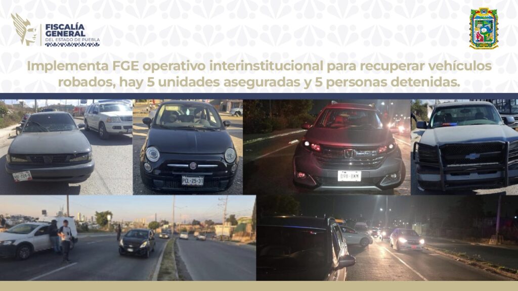 Implementa FGE operativo interinstitucional para recuperar vehículos robados