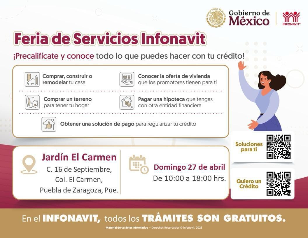 Infonavit realizará feria de atención en Puebla
