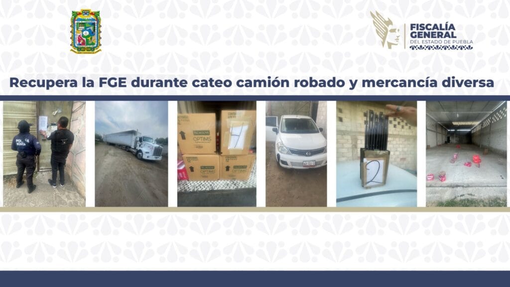 Recupera la FGE durante cateo camión robado y mercancía diversa