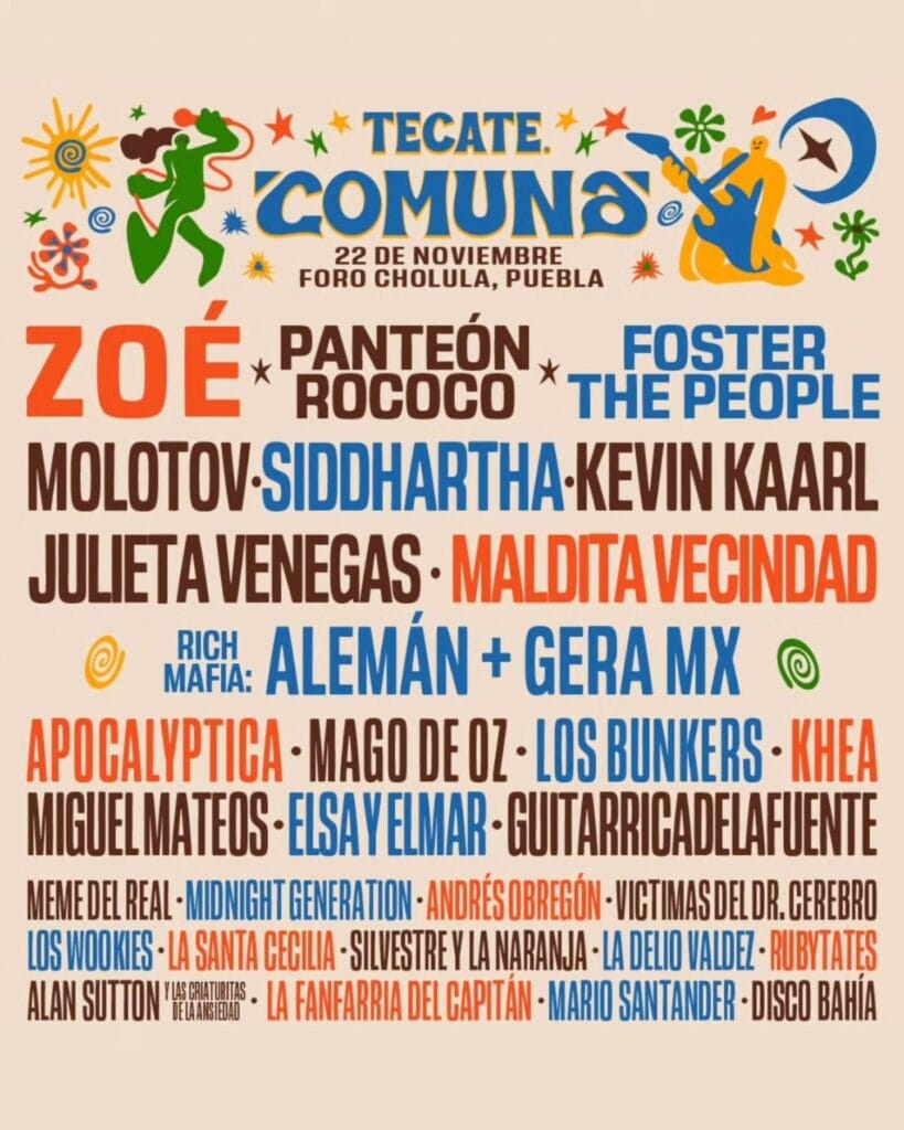 Prepárate para Tecate Comuna 2025: cartel, fechas y preventa de boletos