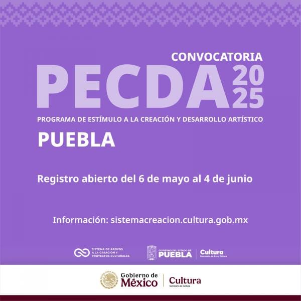 Puebla abre registro del Programa de Estímulo a la Creación y Desarrollo Artístico