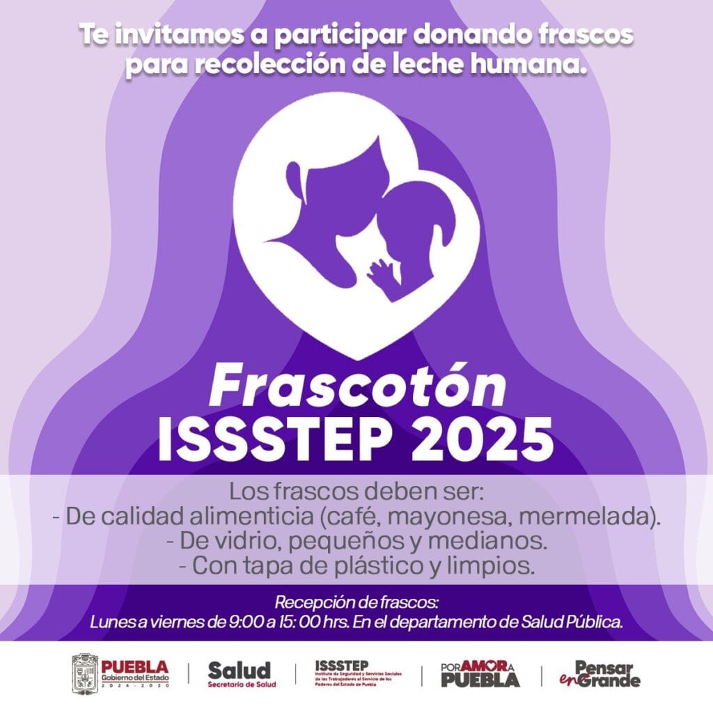 ISSSTEP convoca a donar frascos para recolección de leche humana